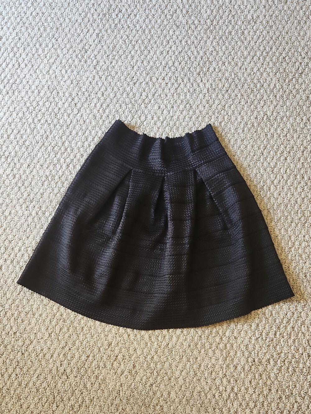 Ann Taylor Textured Black A-Line Skirt